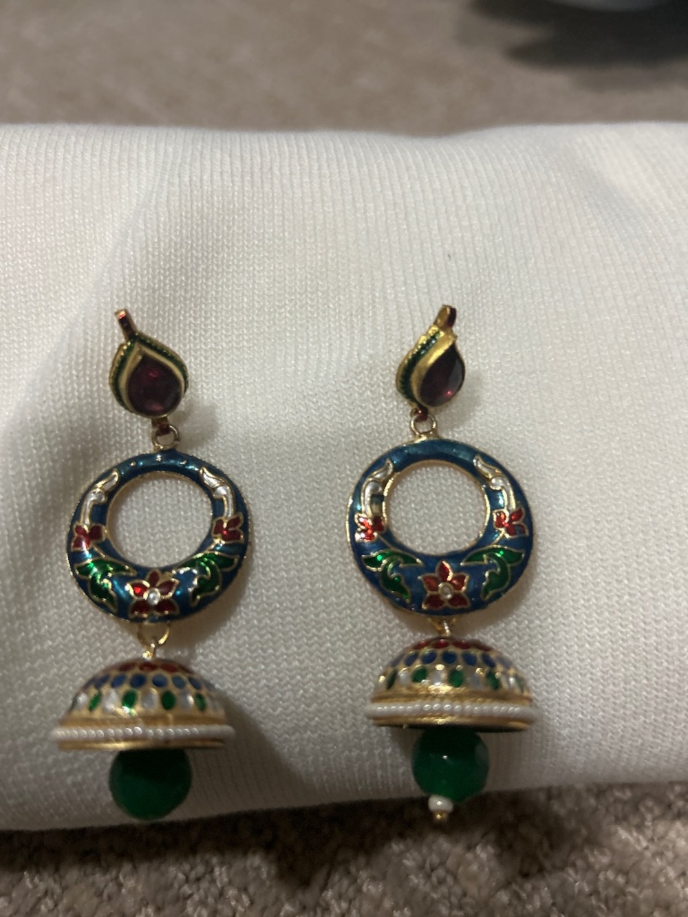 Extremely beautiful meenakari Indian Pakistani jewelry earrings